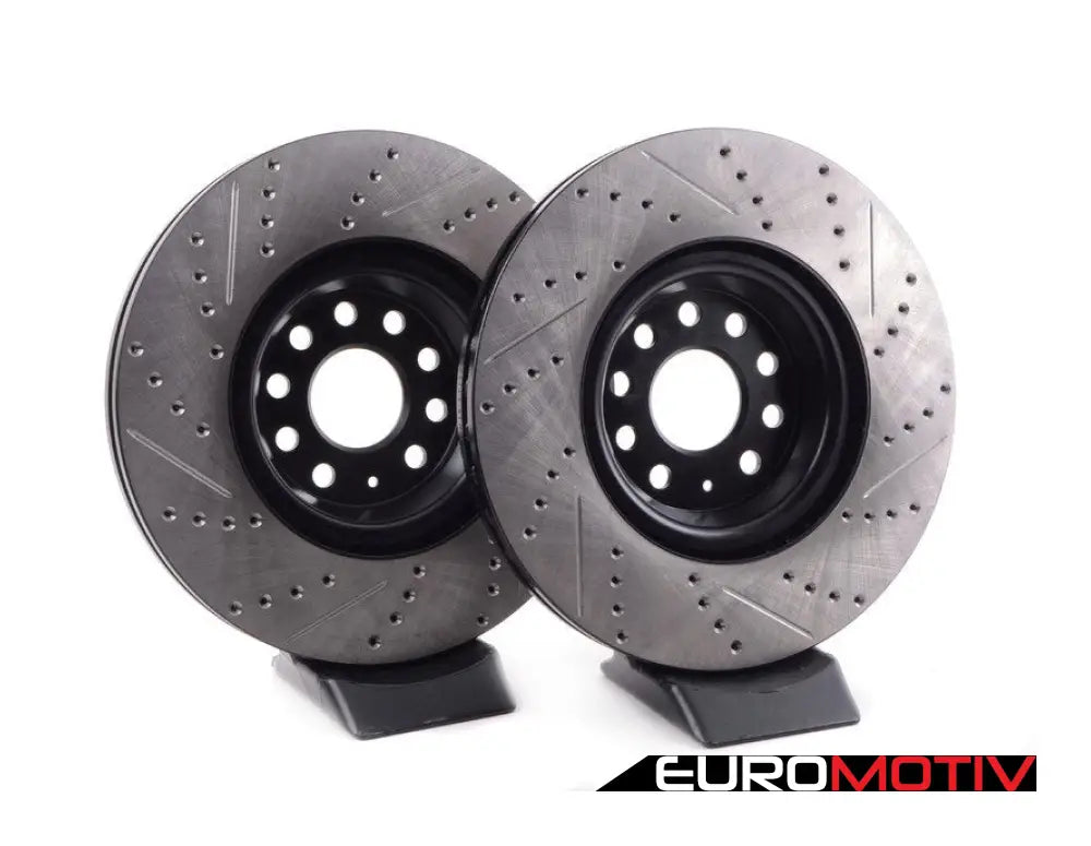 Front Cross-Drilled & Slotted Sport Brake Rotors - Pair (340X30)