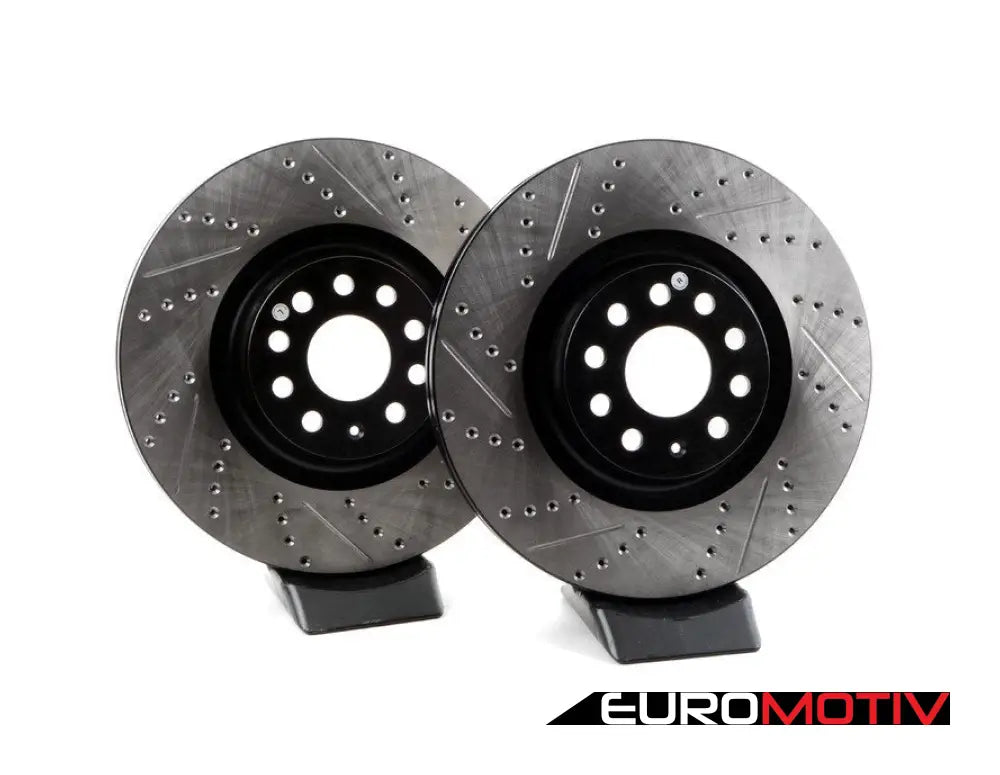 Front Cross-Drilled & Slotted Sport Brake Rotors - Pair (340X30)