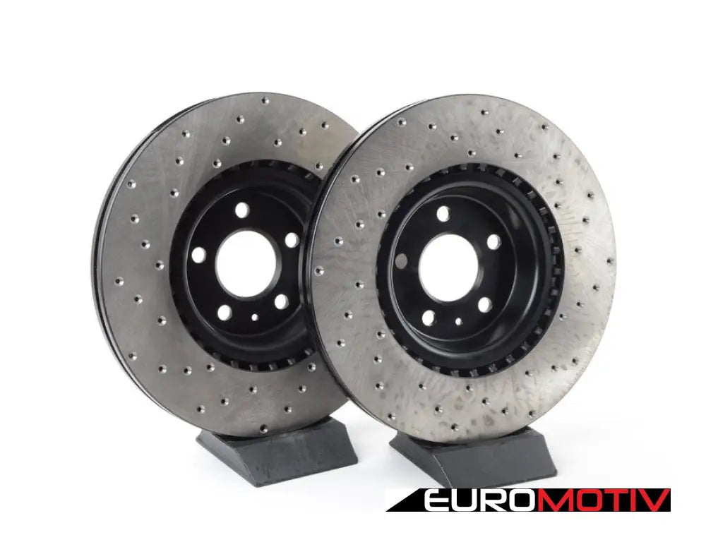 Front Drilled Brake Rotors - Pair (345X30)