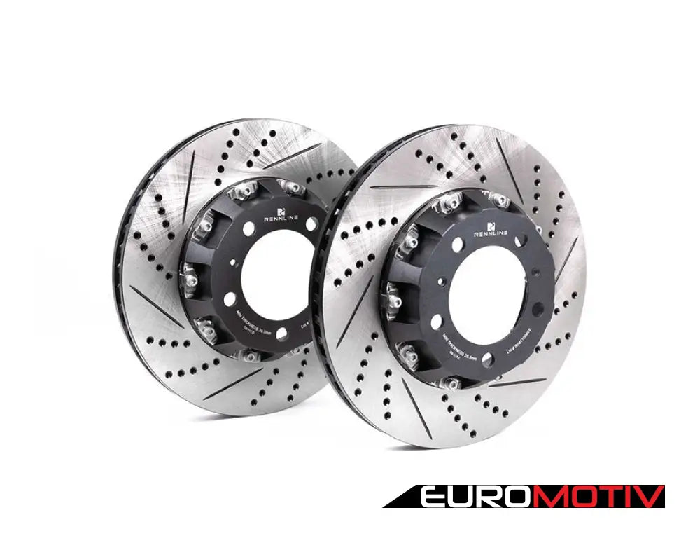 Front Drilled & Slotted 2-Piece Full Floating Brake Rotors - Pair (330X28)