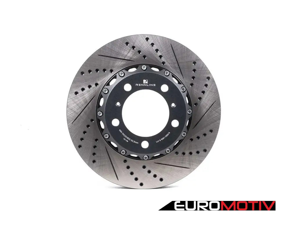 Front Drilled & Slotted 2-Piece Semi-Floating Brake Rotors - Pair (330X34) Porsche 996/997