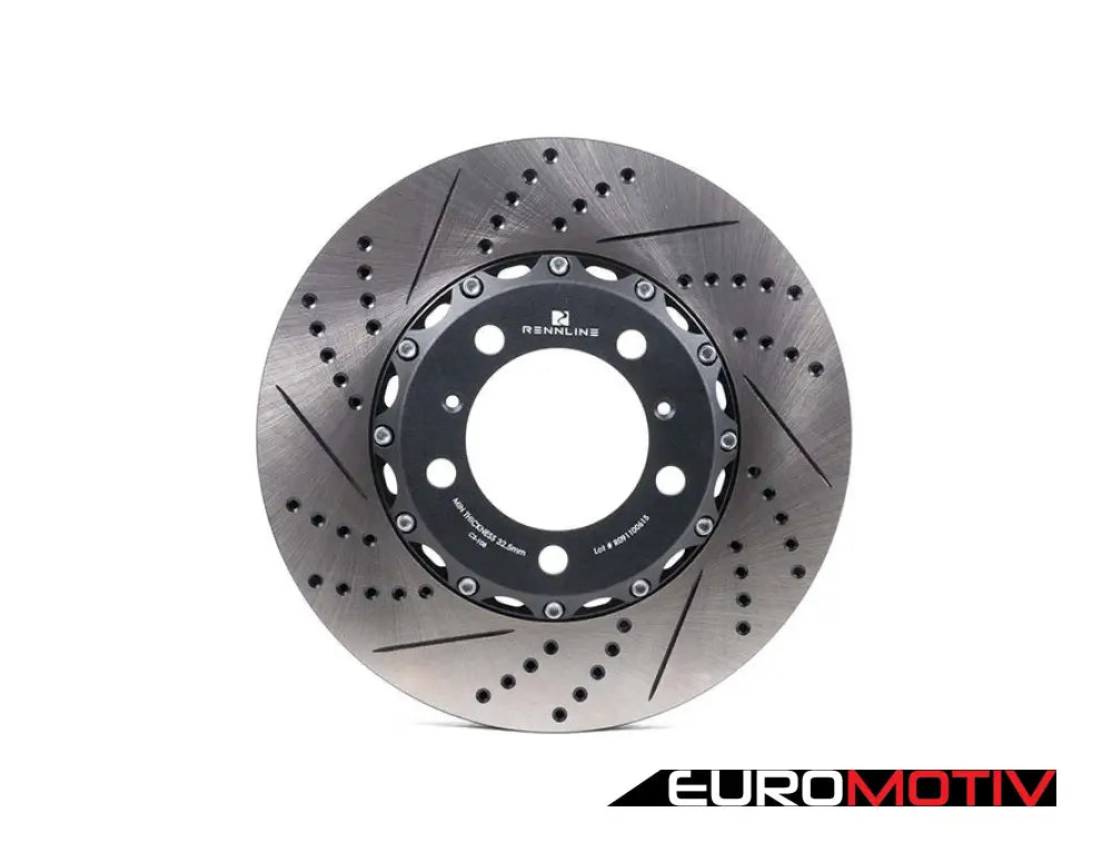 Front Drilled & Slotted 2-Piece Semi-Floating Brake Rotors - Pair (330X34) Porsche 996/997