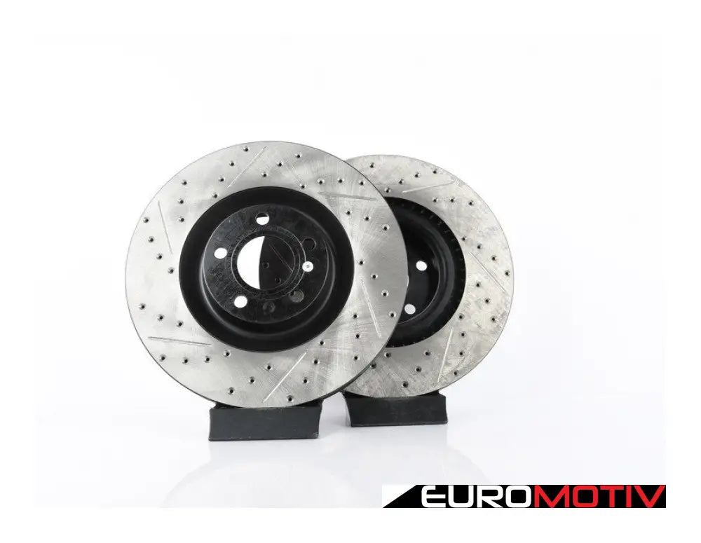 Front Drilled & Slotted Brake Rotors - Pair (345X30)