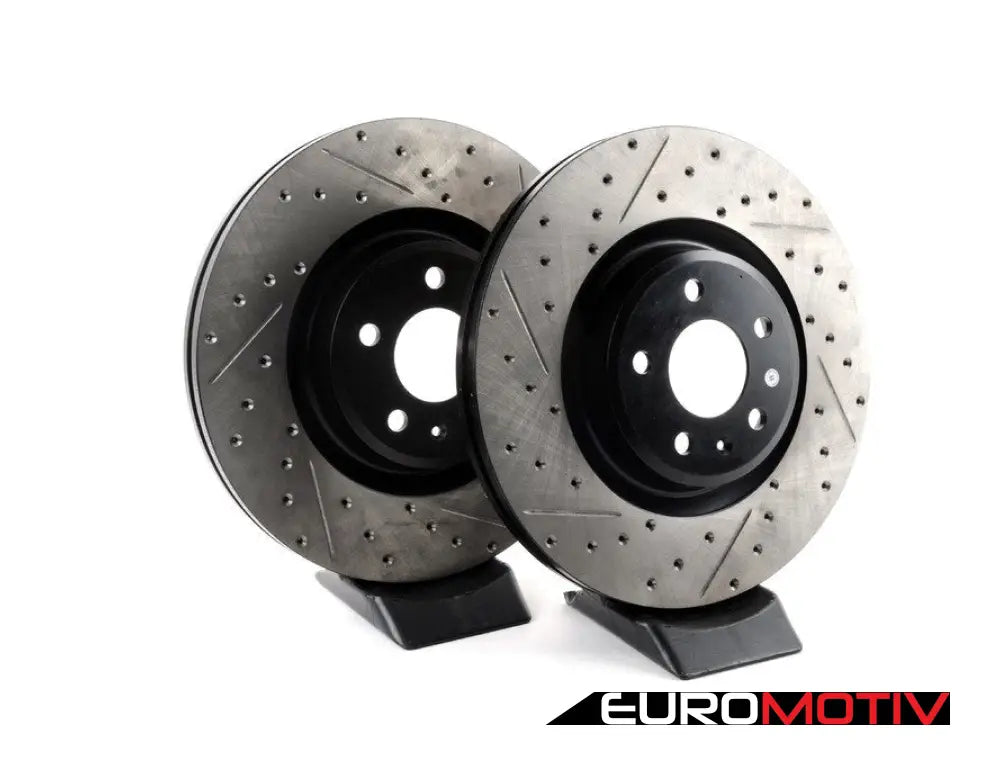 Front Drilled & Slotted Brake Rotors - Pair (345X30)