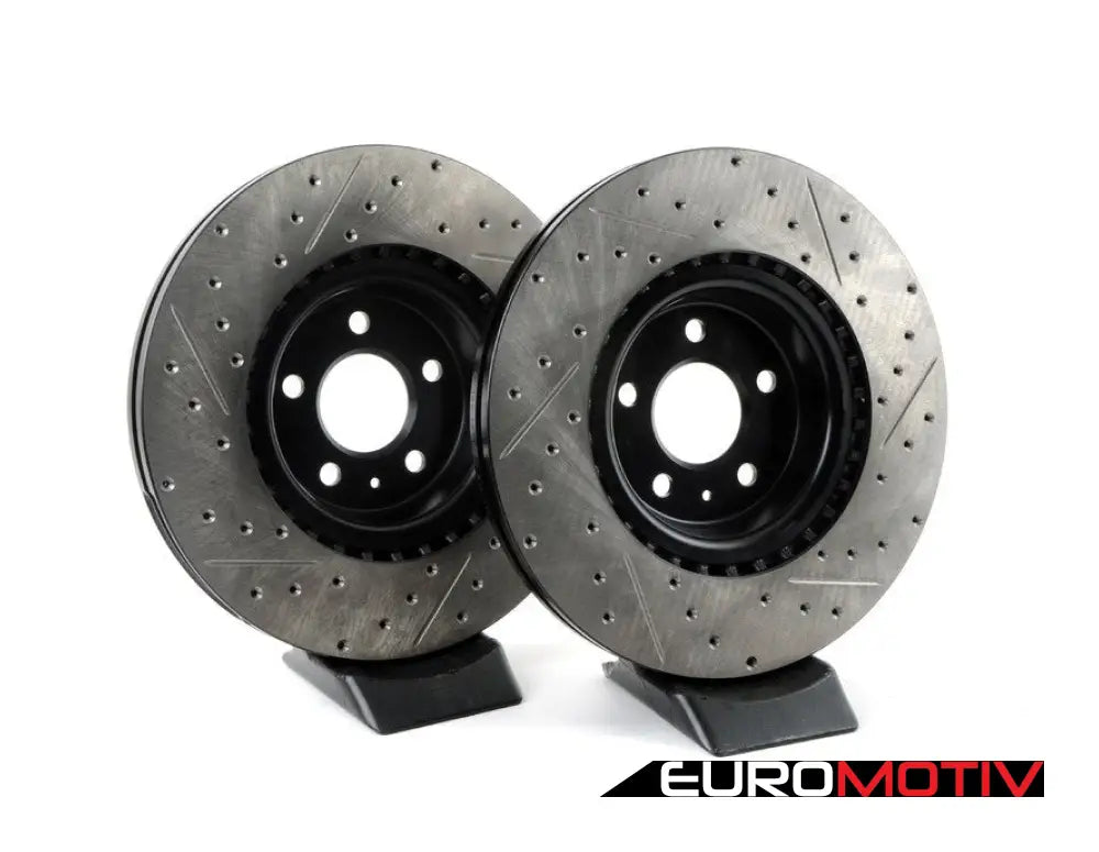 Front Drilled & Slotted Brake Rotors - Pair (345X30)