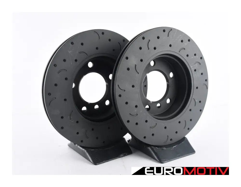 Front Talon Cross Drilled & Slotted Brake Rotors - Pair (286X22)