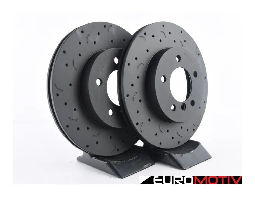 Front Talon Cross Drilled & Slotted Brake Rotors - Pair (300X22)