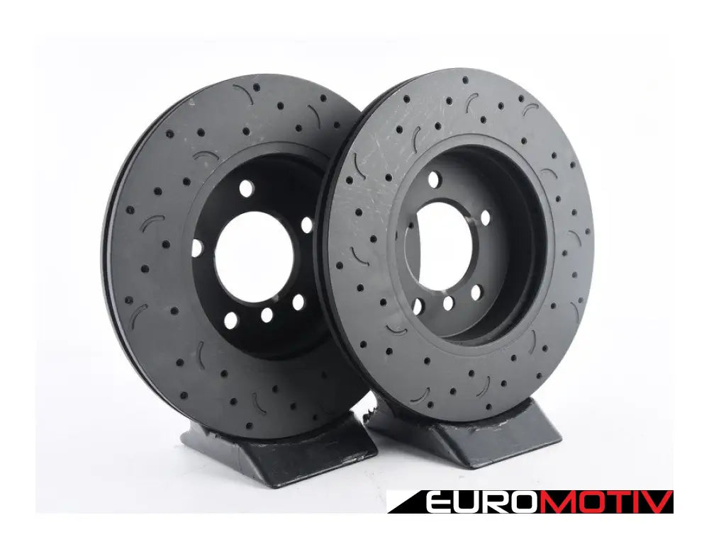 Front Talon Cross Drilled & Slotted Brake Rotors - Pair (300X22)