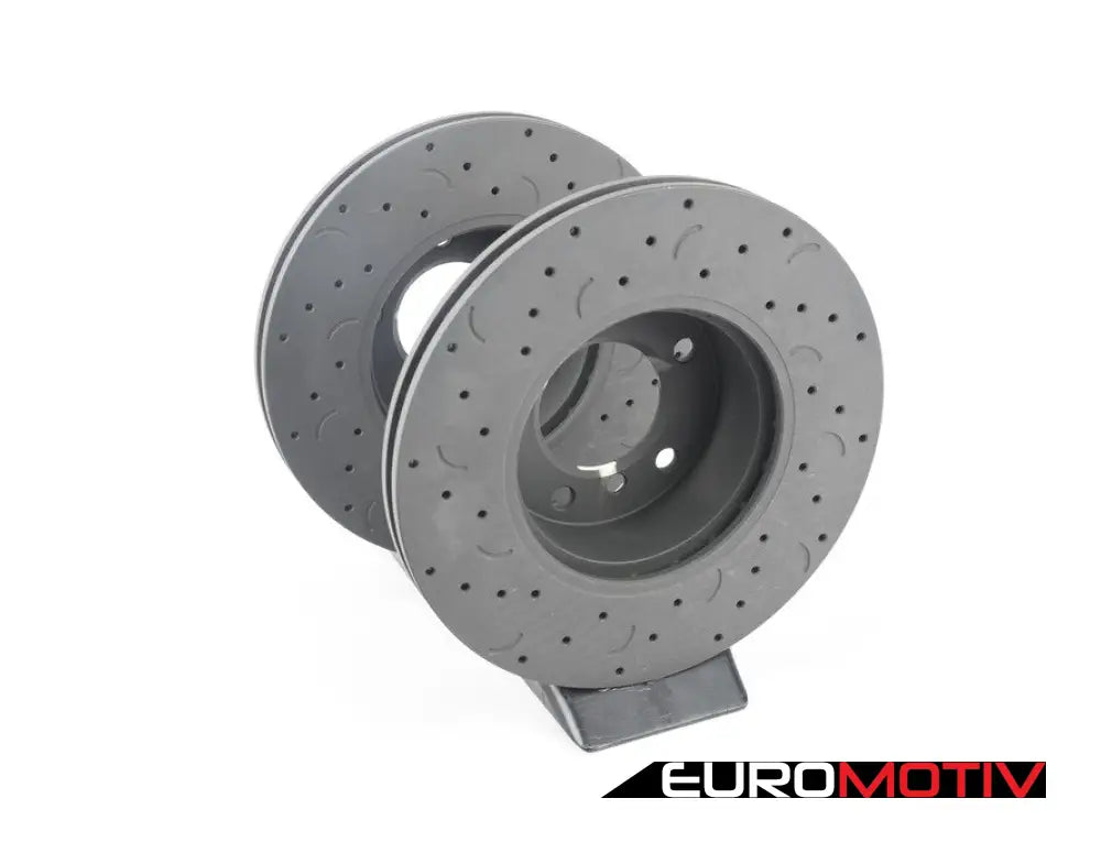 Front Talon Cross Drilled & Slotted Brake Rotors - Pair (300X24)