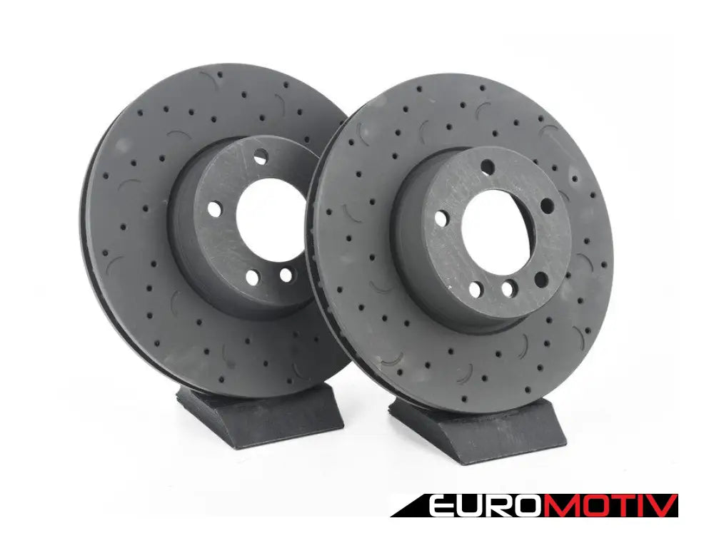 Front Talon Cross Drilled & Slotted Brake Rotors - Pair (324X30)