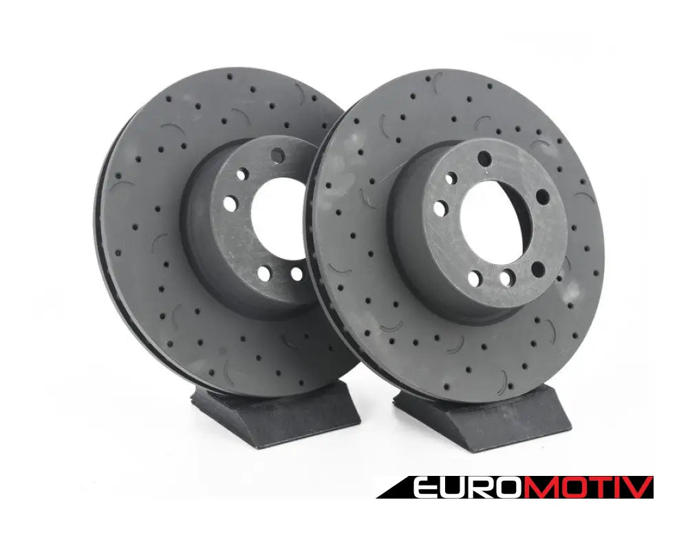 Front Talon Cross Drilled & Slotted Brake Rotors - Pair (324X30)