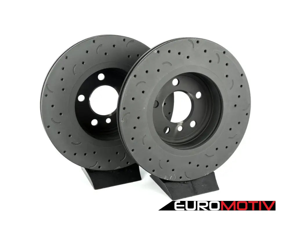 Front Talon Cross Drilled & Slotted Brake Rotors - Pair (325X25)