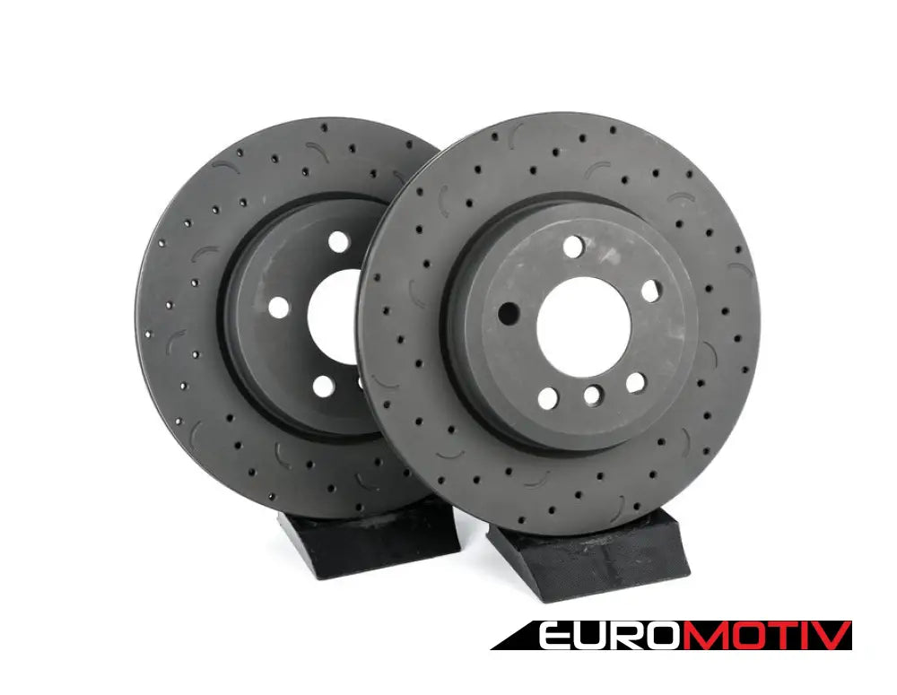 Front Talon Cross Drilled & Slotted Brake Rotors - Pair (325X25)