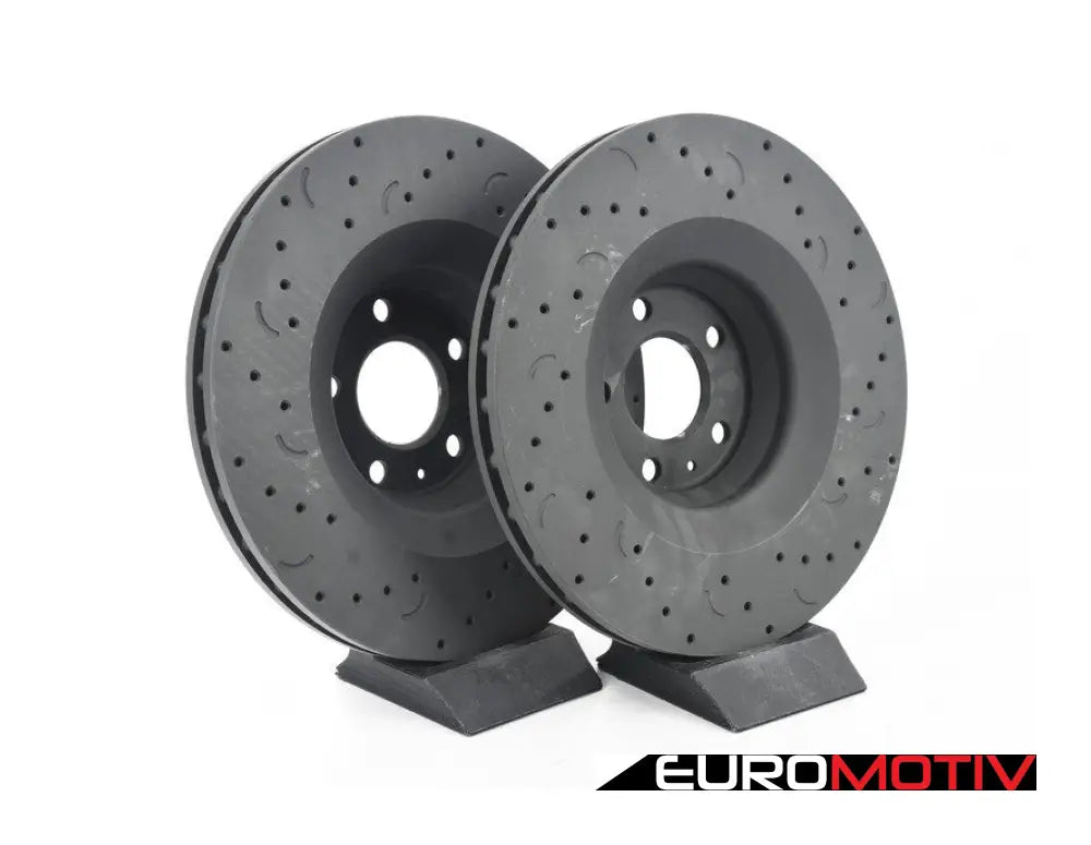 Front Talon Cross Drilled & Slotted Brake Rotors - Pair (347X30)