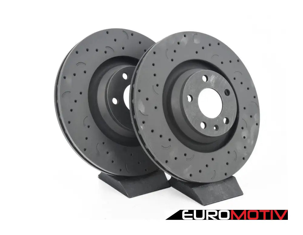 Front Talon Cross Drilled & Slotted Brake Rotors - Pair (347X30)