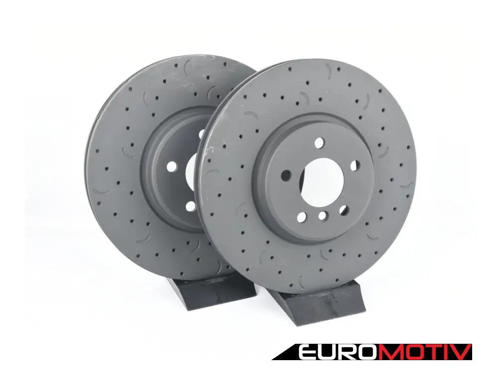 Front Talon Cross Drilled & Slotted Brake Rotors - Pair (365X36)