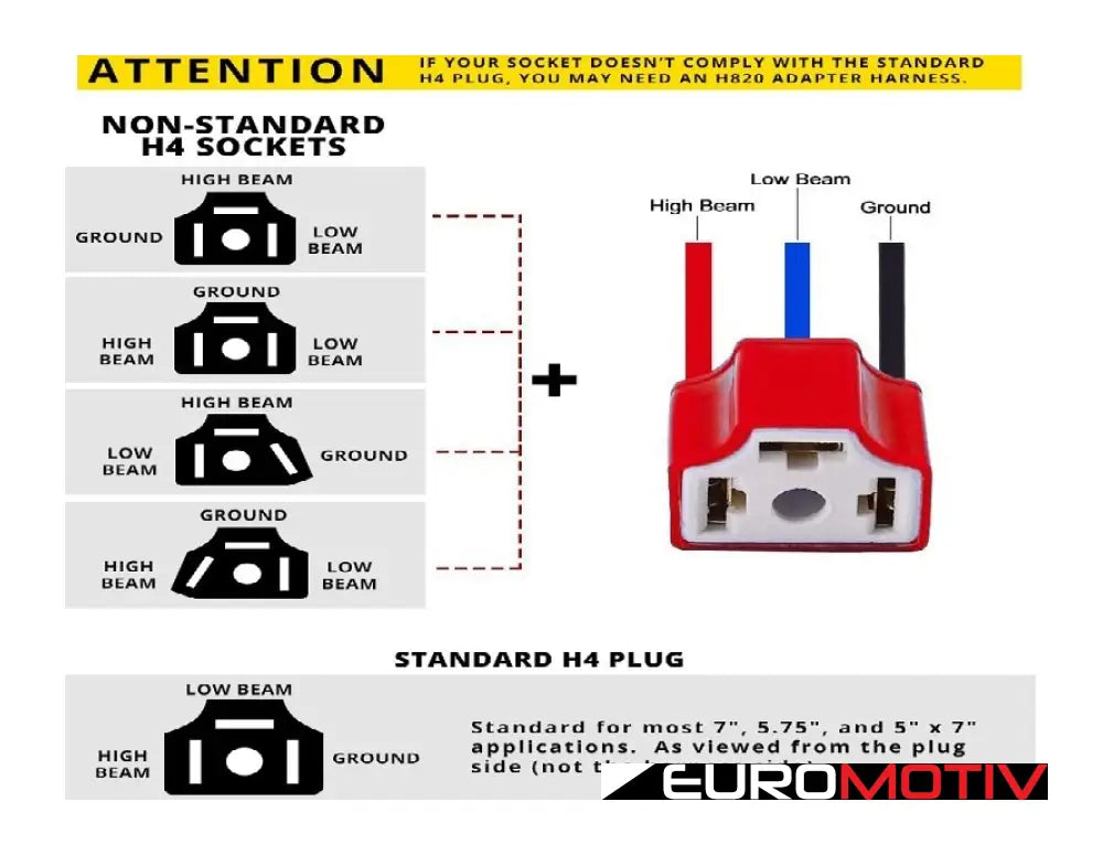 H4 Pin Out Adapter - Priced Each