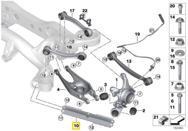 IRP - Rear trailing arms (made of aluminium) BMW E8X, E9X