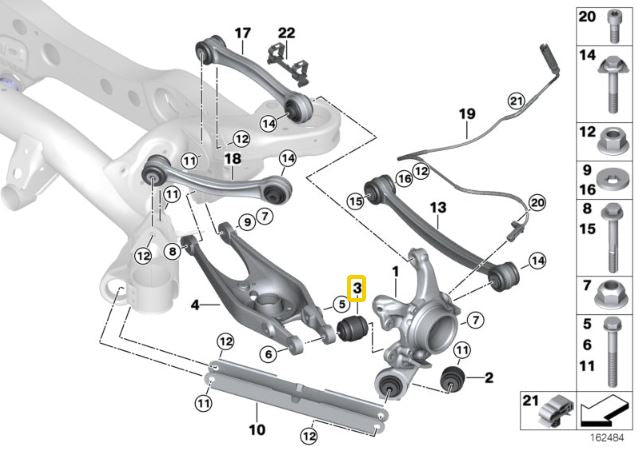 IRP - Rear wheel carrier – lower control arm bushings (aluminium housing with bearing) BMW E8x, E9x