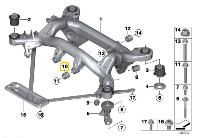 IRP - Differential aluminium bushings BMW E8X, E9X M1, M3 (IRPDB-9XMAL)