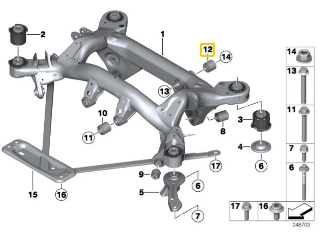 IRP - Differential aluminium bushings BMW E8X, E9X M1, M3 (IRPDB-9XMAL)