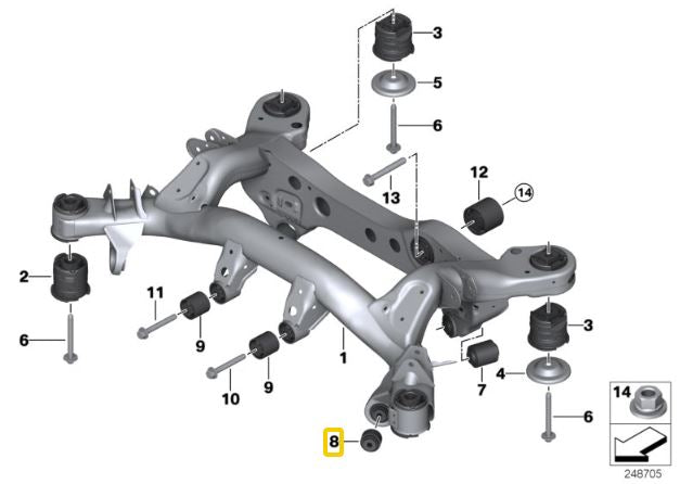 IRP -  Rear subframe aluminium bushings BMW E8x, E9x (IRPRSB-9XMB1)