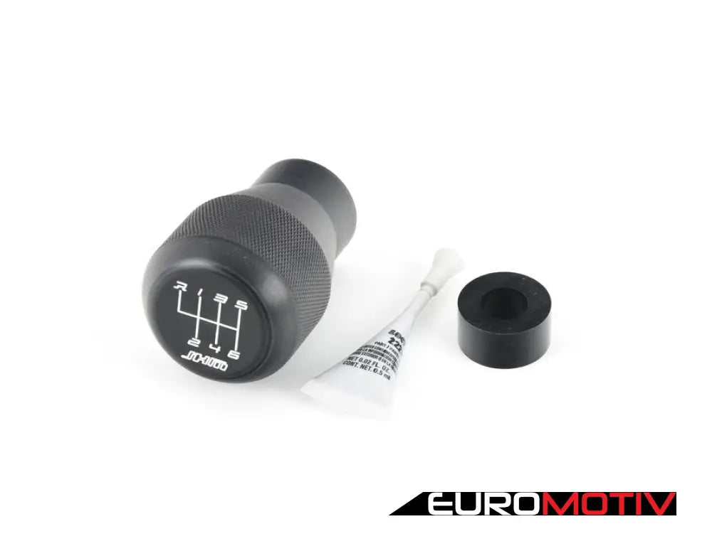 Jhm Weighted Black Delrin Shift Knob - 6-Speed With White Letting