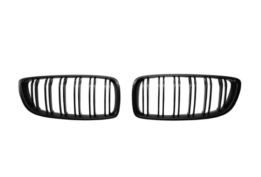 2014+ BMW 4 Series (F32 / F33 / F36) M Inspired Dual Slat Kidney Grilles (Various Finishes) [Fits OEM F82 M4 & F80 M3]