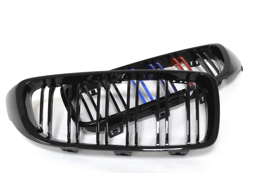 2014+ BMW 4 Series (F32 / F33 / F36) M Inspired Dual Slat Kidney Grilles (Various Finishes) [Fits OEM F82 M4 & F80 M3]