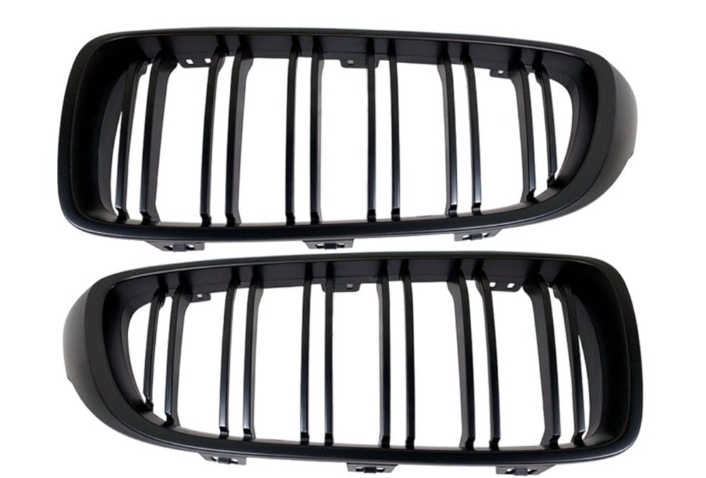 2014+ BMW 4 Series (F32 / F33 / F36) M Inspired Dual Slat Kidney Grilles (Various Finishes) [Fits OEM F82 M4 & F80 M3]