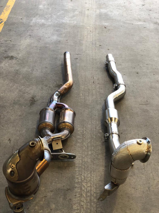 MODE Design 200cpsi Catted 3.5" Downpipe V2 MQB AWD VW Golf MK8 R Audi S3 8Y 2.0T EA888