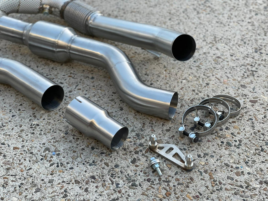 MODE Design 200cpsi Catted 3.5" Downpipe V2 MQB AWD VW Golf MK8 R Audi S3 8Y 2.0T EA888