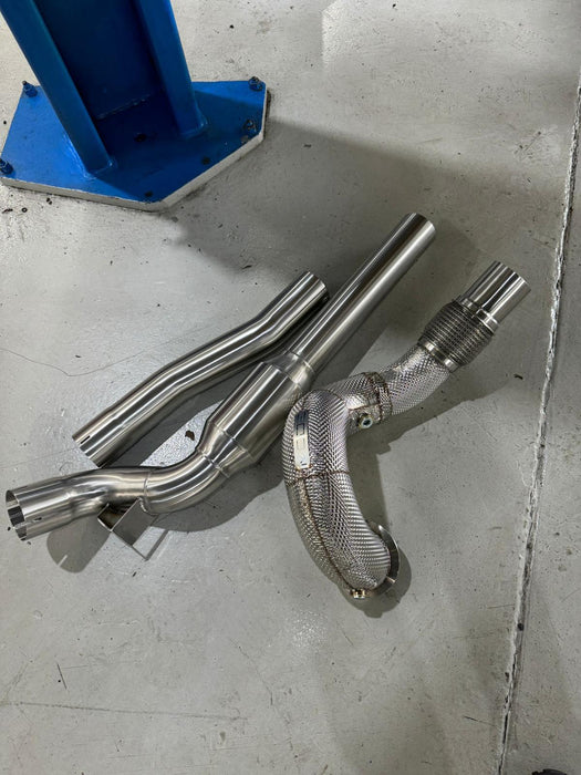 MODE Design 200cpsi Catted 3.5" Downpipe V2 MQB AWD VW Golf MK8 R Audi S3 8Y 2.0T EA888