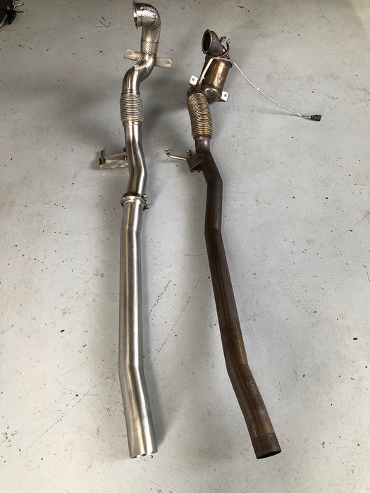 MODE Design 200cpsi Catted 3.5" Downpipe V2 MQB AWD VW Golf MK7 MK7.5 R Audi A3 S3 8V TT TTS 8S 8S 1.8T / 2.0T EA888
