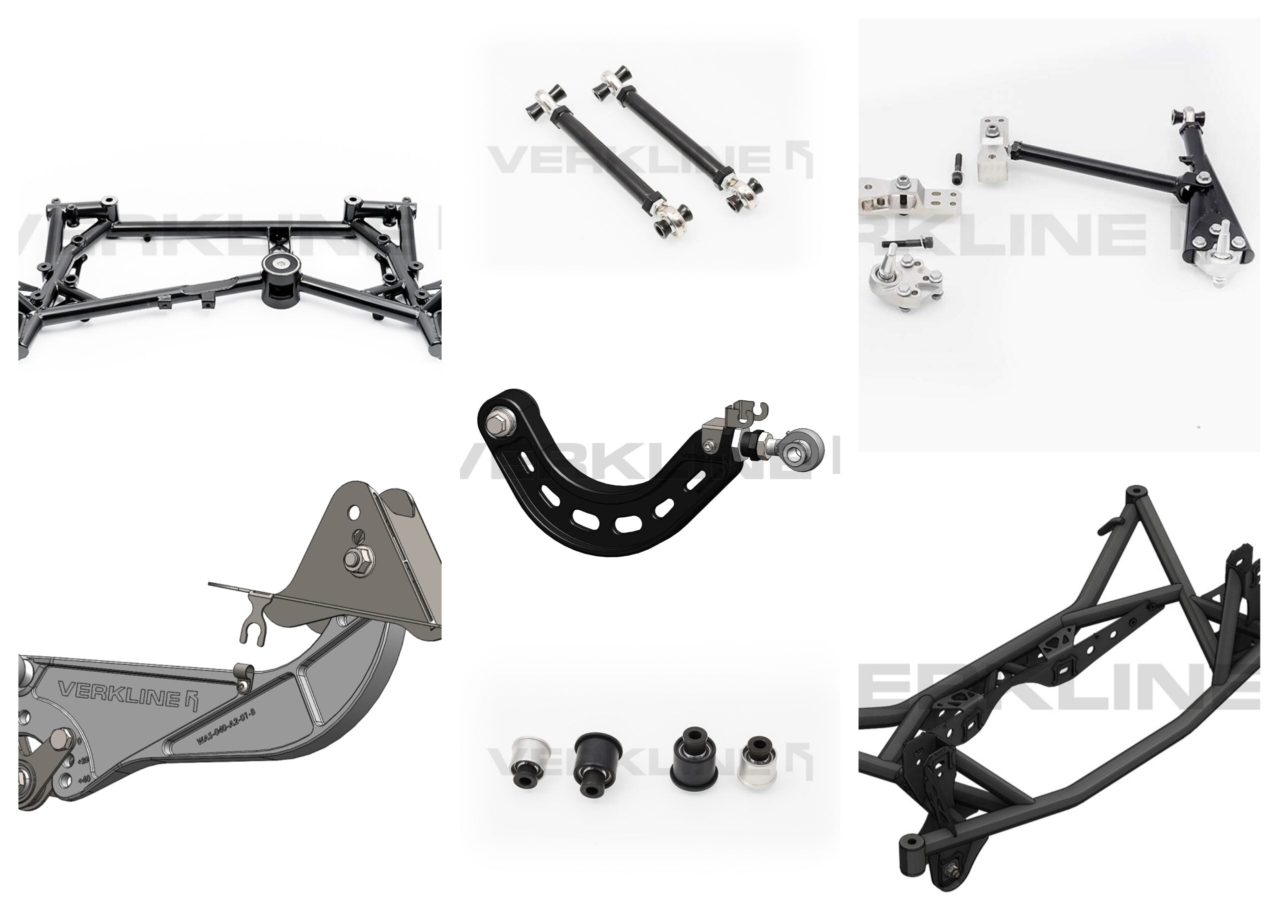 Full subframe + wishbones PQ35 FWD set