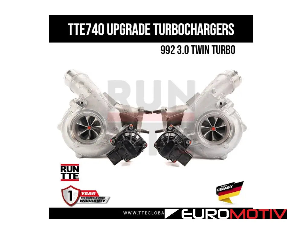 Porsche 992 3.0L Upgraded Turbochargers - Tte740