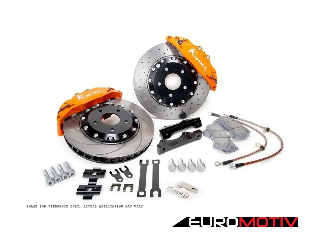 Procomp 8 Piston Big Brake Kit - 2-Piece Cross-Drilled Rotors (356Mm) With Orange Calipers