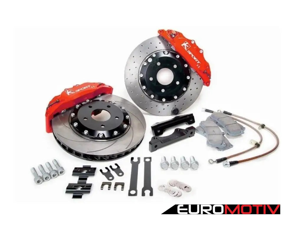 Procomp 8 Piston Big Brake Kit - 2-Piece Slotted Rotors (356Mm) With Red Calipers