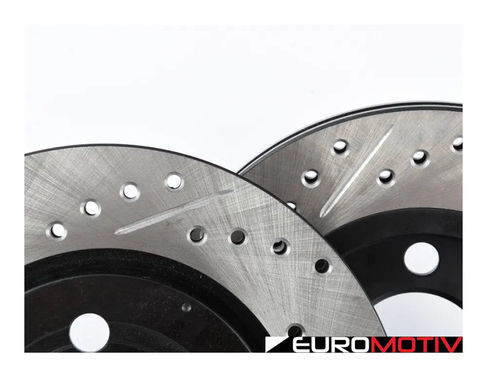 Rear Cross Drilled & Slotted Brake Rotors - Pair (256X22)