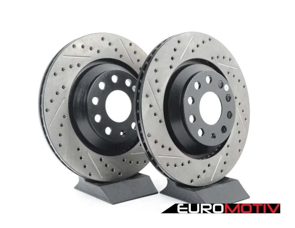 Rear Cross-Drilled & Slotted Rotors - (310X22)