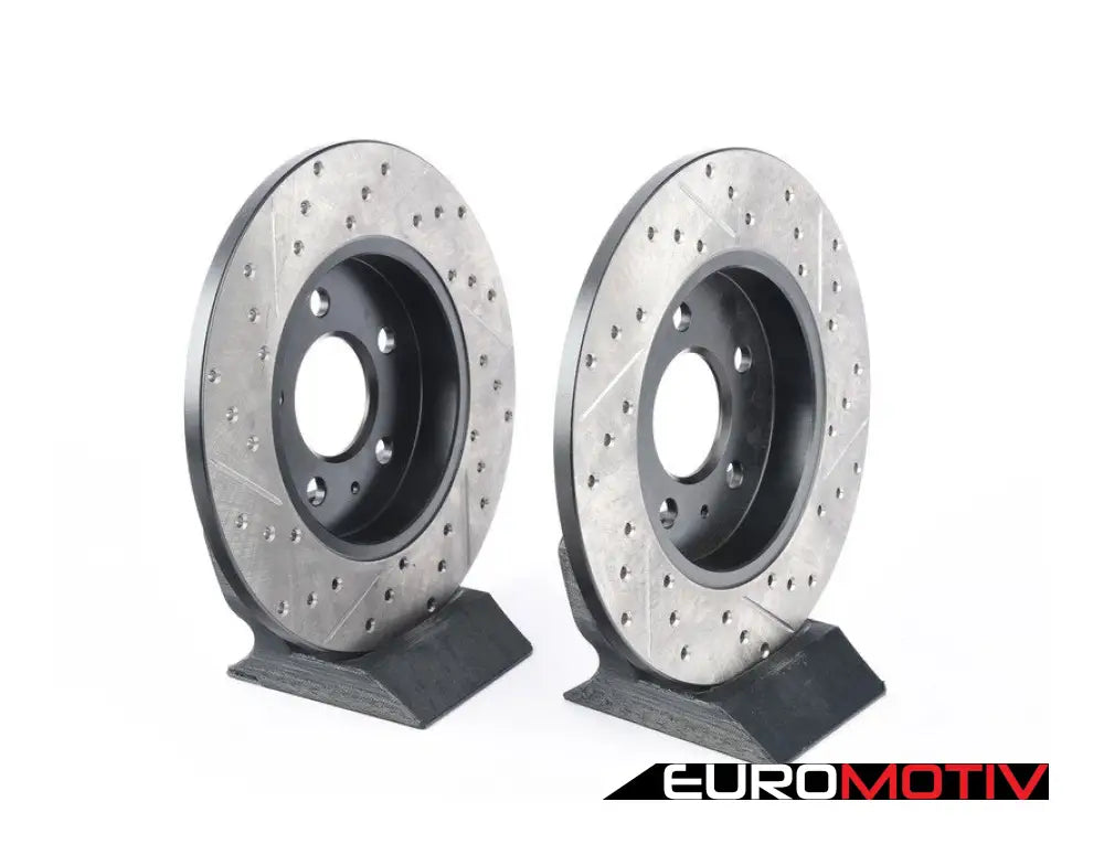 Rear Drilled & Slotted Brake Rotors - Pair (288X12)