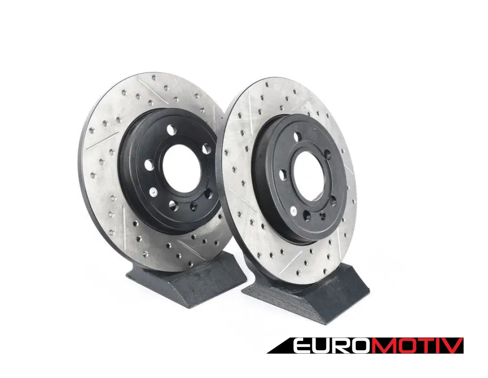 Rear Drilled & Slotted Brake Rotors - Pair (288X12)