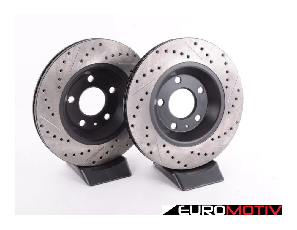 Rear Drilled & Slotted Brake Rotors - Pair (300X22)