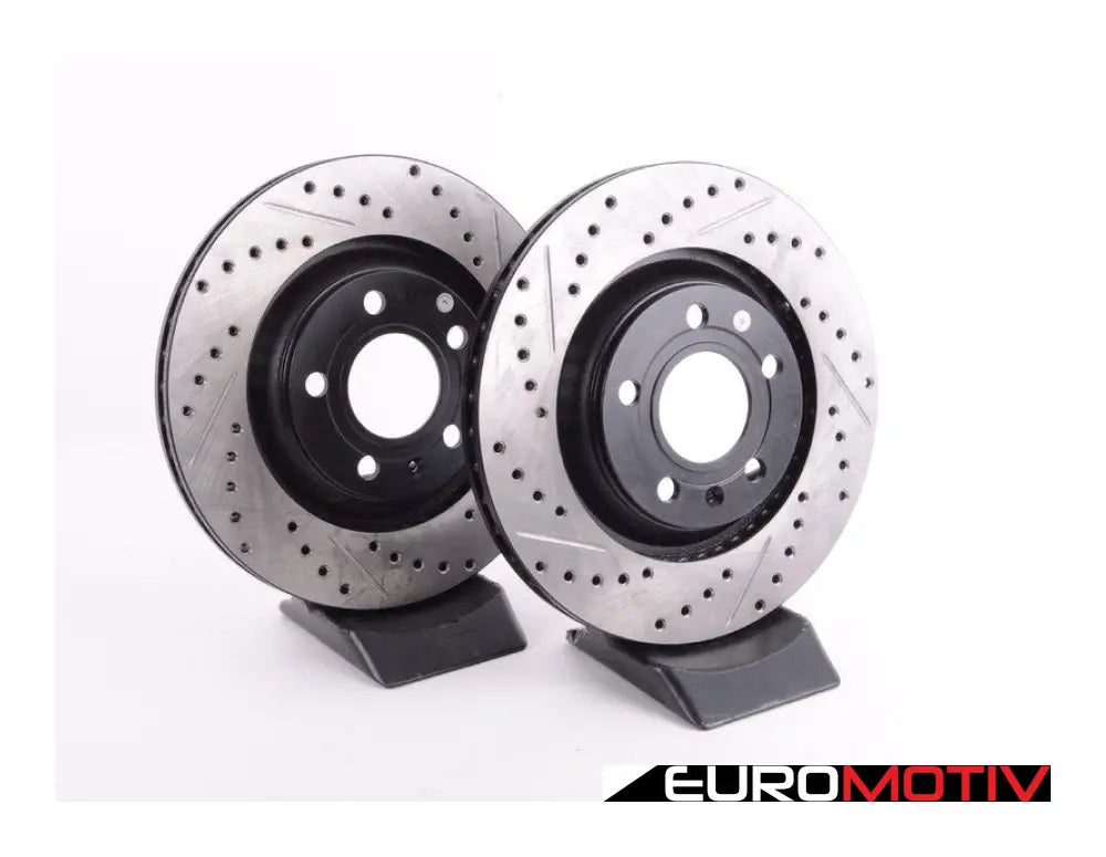 Rear Drilled & Slotted Brake Rotors - Pair (300X22)