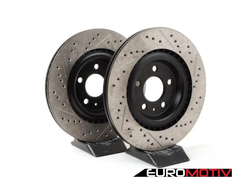 Rear Drilled & Slotted Brake Rotors - Pair (330X22)