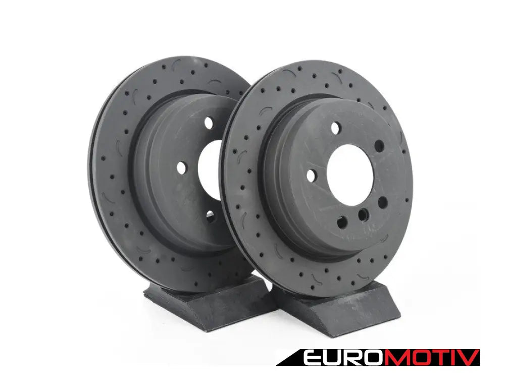 Rear Talon Cross Drilled & Slotted Brake Rotors - Pair (300X20Mm)