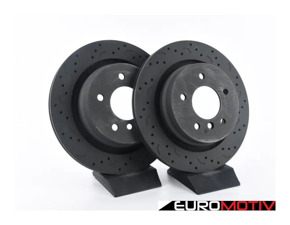 Rear Talon Cross Drilled & Slotted Brake Rotors - Pair (312X20)