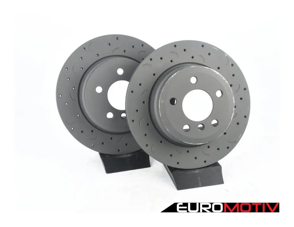 Rear Talon Cross Drilled & Slotted Brake Rotors - Pair (320X20Mm)