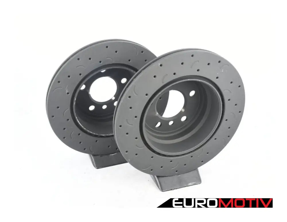 Rear Talon Cross Drilled & Slotted Brake Rotors - Pair (320X20Mm)