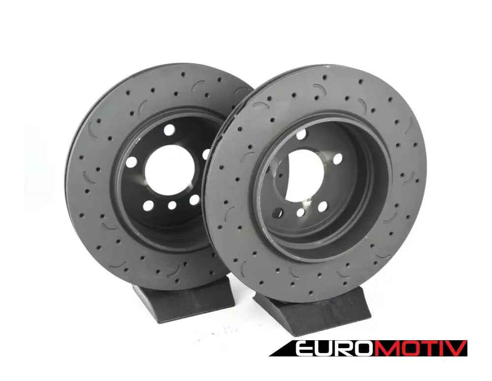 Rear Talon Cross Drilled & Slotted Brake Rotors - Pair (320X22)